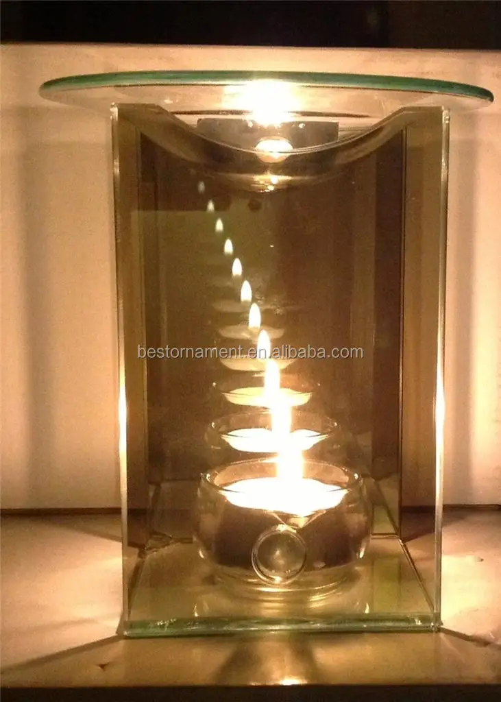 Infinity Glass TeaLight Candle Holder Reflective Tea Light Candle Zaria Avon 