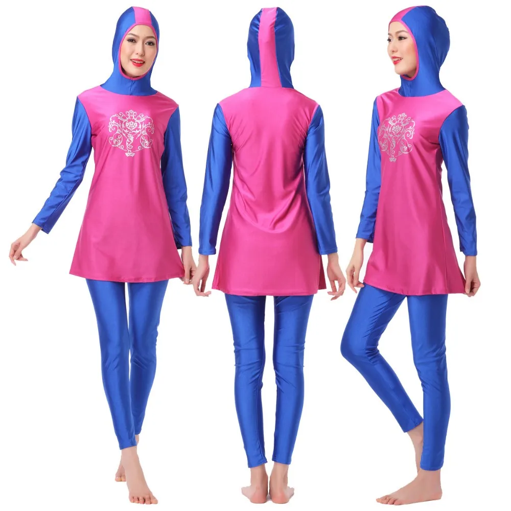 Hw10h# 3 Colors Muslim Swimwear Islamic Swimsuit Adult Traditional ...