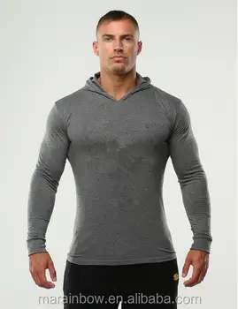 Muscle Bodybuilding Gym Pullover Hoodie For Men Slim Fit Tri-blend ...