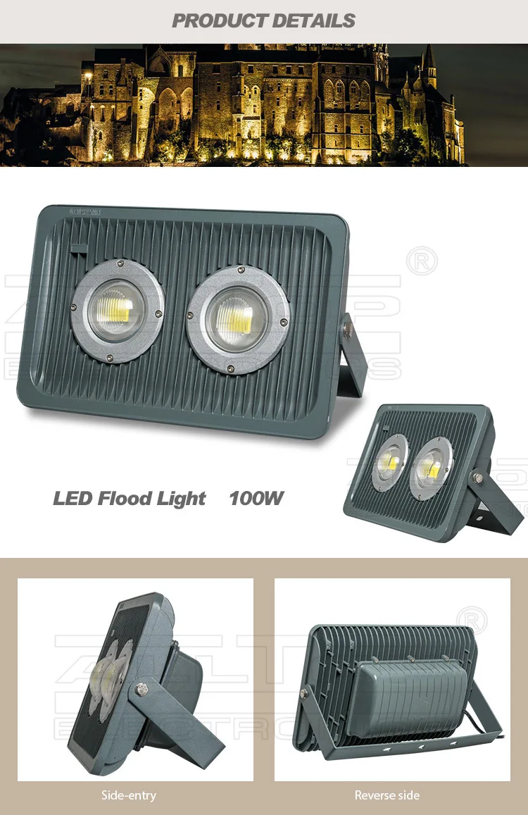 High brightness waterproof ip65 bridgelux cob led flood light 100 watt