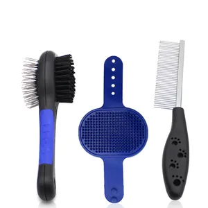 2019 New Arrival 3 in 1 pet bathing/shower grooming wash tool kit/lice comb massage brush for dog and cat