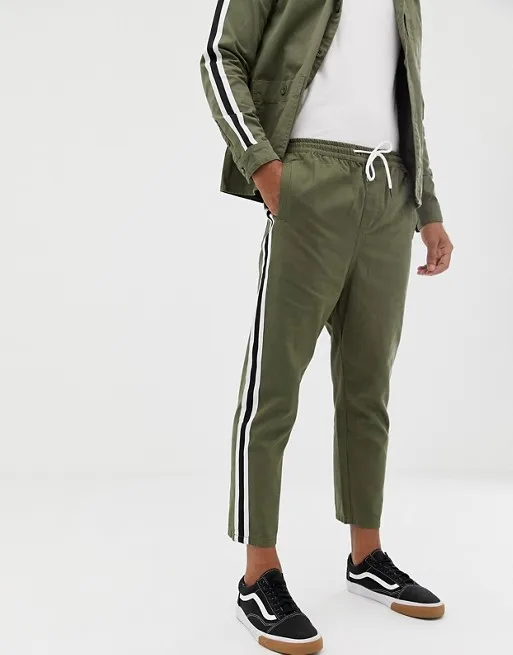 khaki smart joggers
