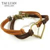 2018 New Fashion Wristband Vintage leather bracelet peach heart hand-made