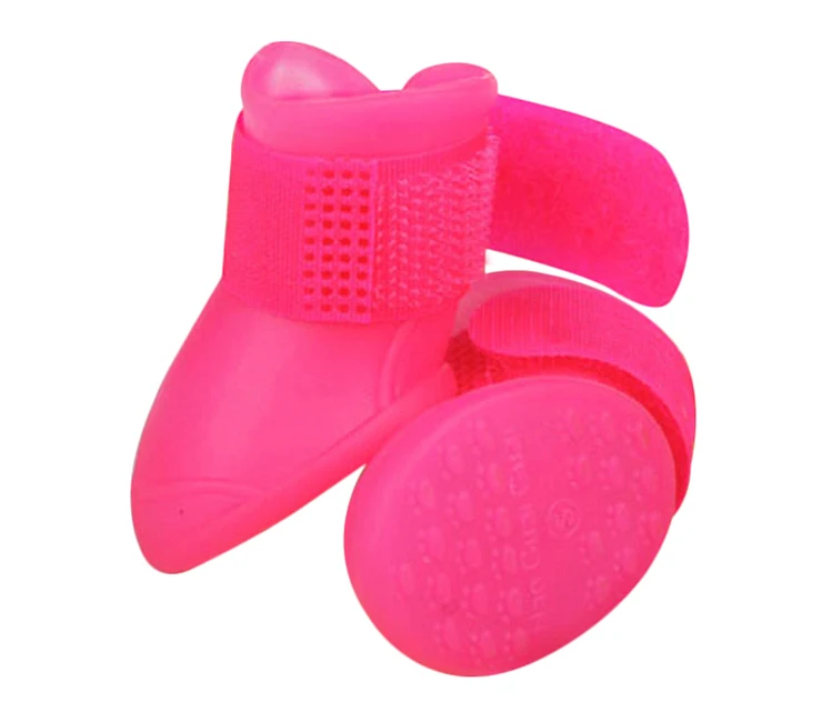 Silicone Rubber Pet Dog Puppy Waterproof Rain Walk Adjustable Shoes