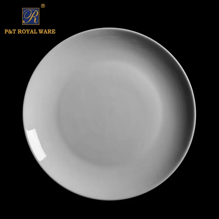 

Round 10 inch white ceramic porcelain dessert plate for restaurant