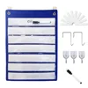 Magnetic Pocket Chart with 10 Dry Erase Cards for Standards,Daily Schedule,Activities,Class demonstrations