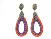 red leather bohemian fashion jewelry diamond earrings sexy women