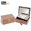 Wholesale brown jewellery box design wooden jewelry gift box with many compartments velvet insert