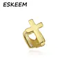 Cross Grillz Tooth Gold and Silver Iced-Out Single Cap Teeth Grill Bling Grills with Heart Case
