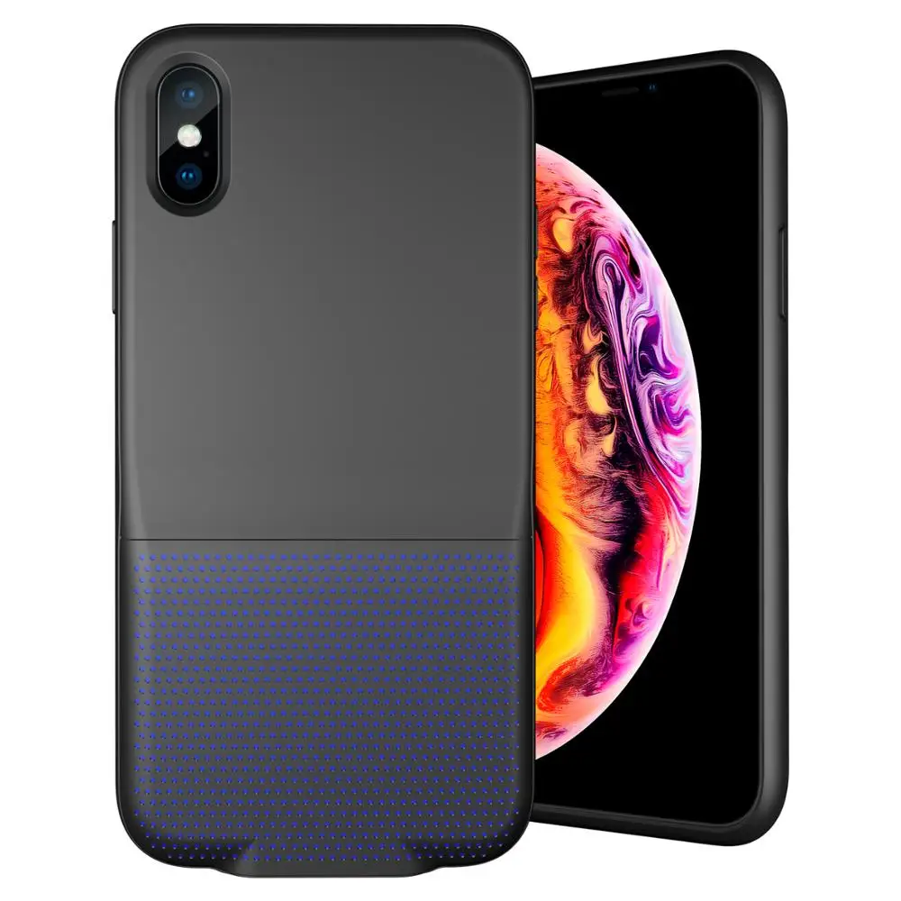 

Private Mould Audio Case 3.5mm Connector Music Cover For iPhone XS X, 3 colors;black+blue;black+red;black+white