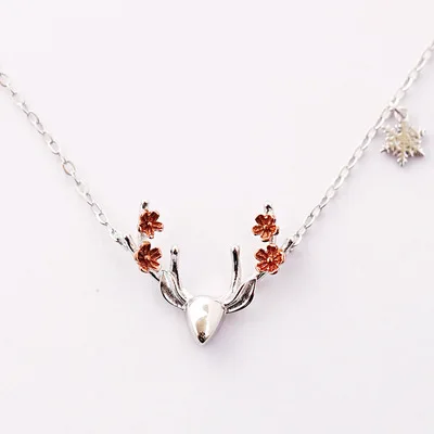 

Latest 925 sterling silver jewelry simple statues deer head pendant designs necklace for gift, N/a