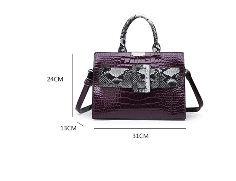 
New fashion pu leather bag ladies handbag snake pattern leather tote bag 