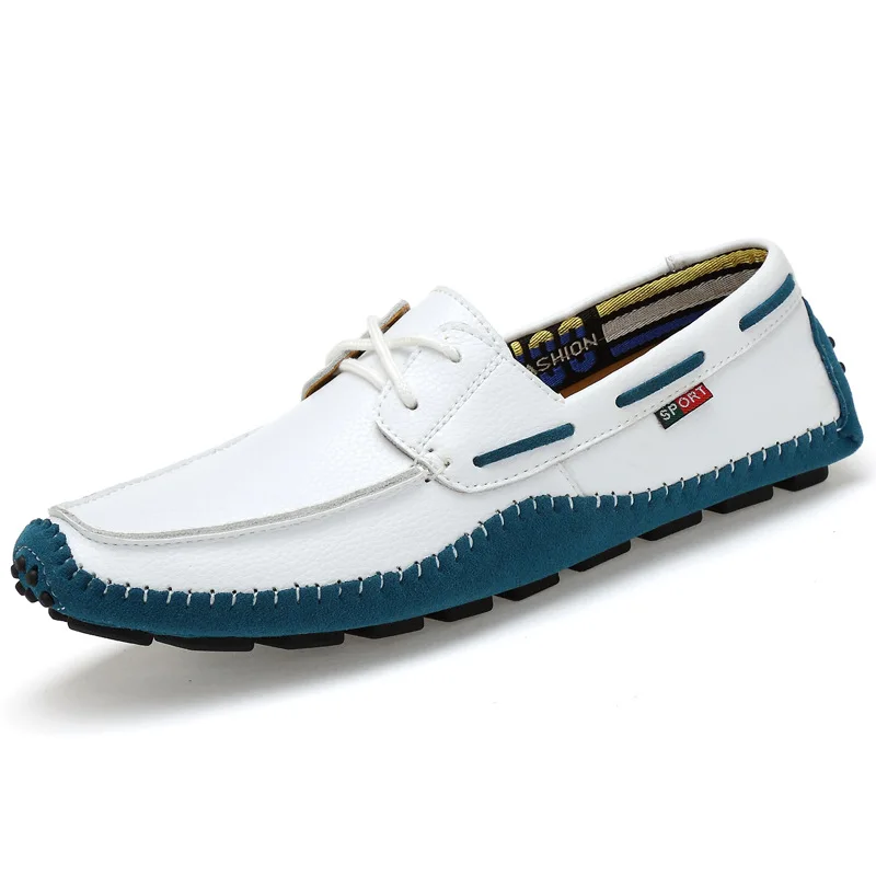 Blue White Fashion Men S Lace Up Casual Pointed Business Leather Shoes Blue White Fashion Men S Lace Up Casual Pointed Business Leather Shoes