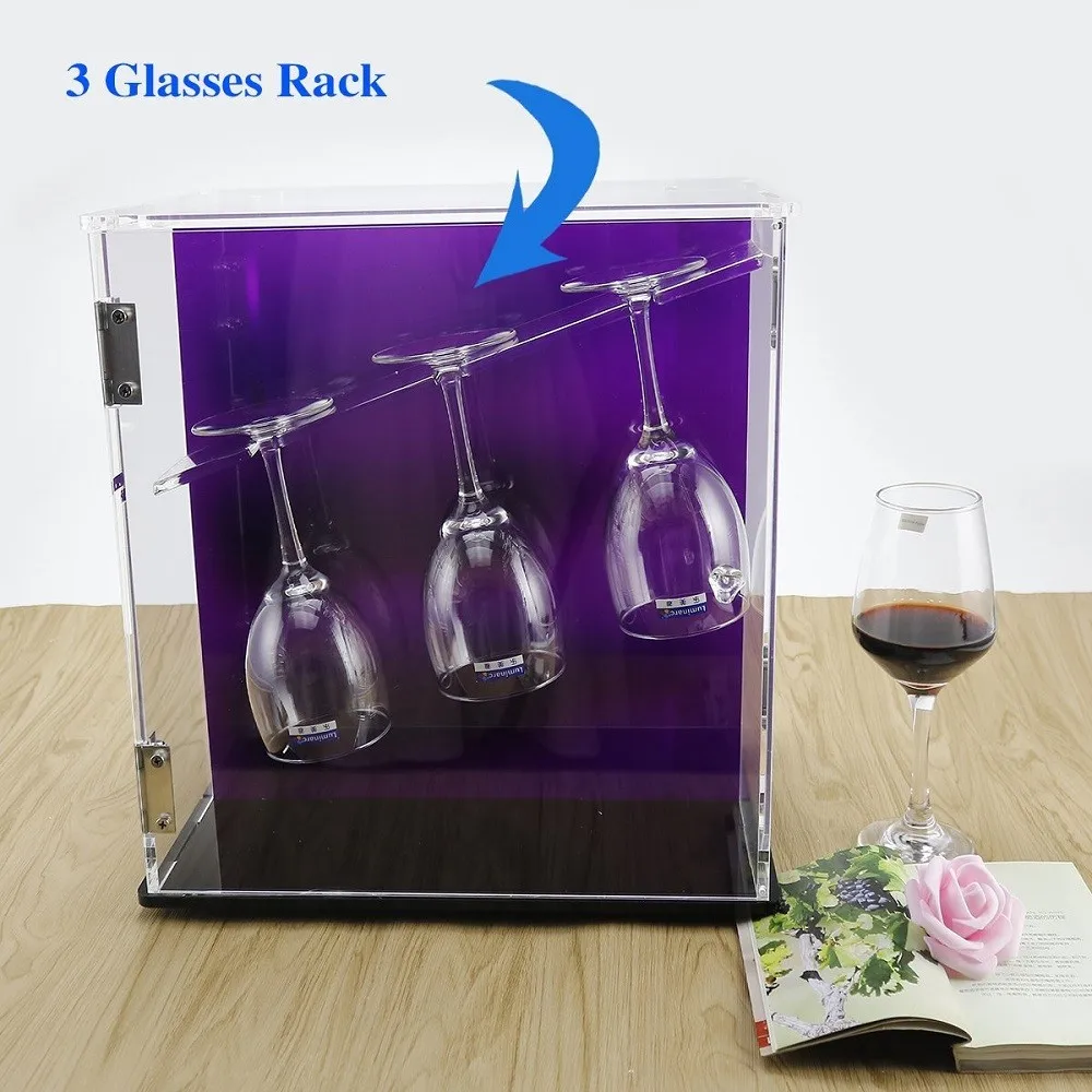 Transparent Single Acrylic Wine Bottle Counter Display Case For Storage