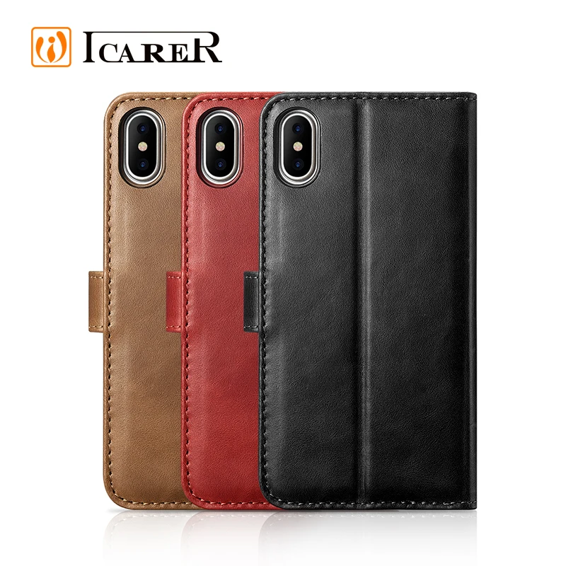

2017 Trending Products For Iphone 10 Wallet Case , For Iphone 10 Flip Case Cover, Black;brown;red