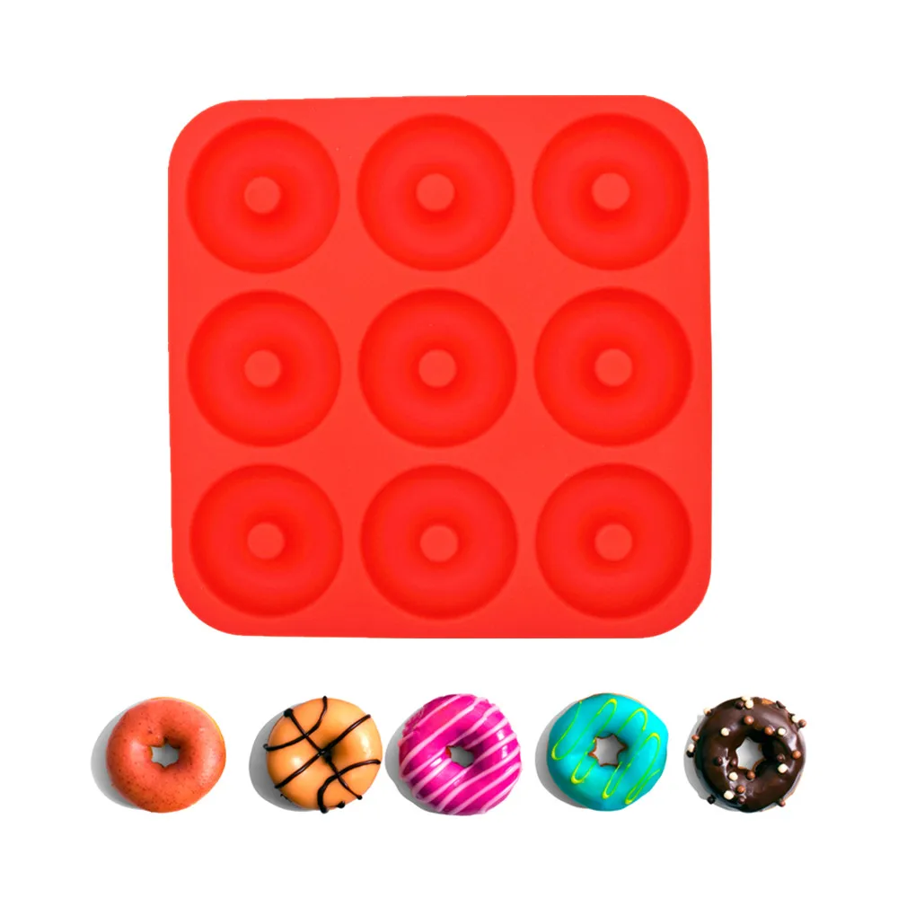 

9 cup silicone donut mold,BPA Free Silicone Donut Baking Pan,Non-Stick donut mold, Different color availabled