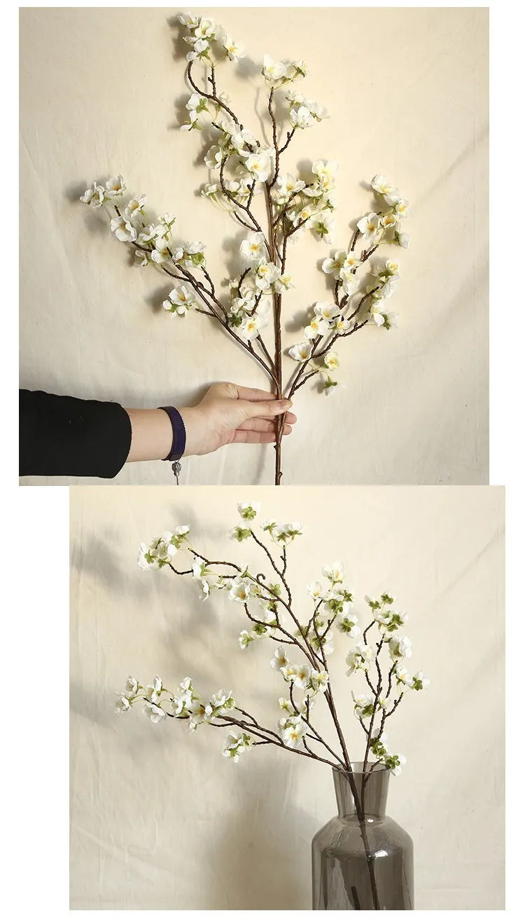 Flowers Arrangements Artificial White Cherry Blossom Branches Wedding