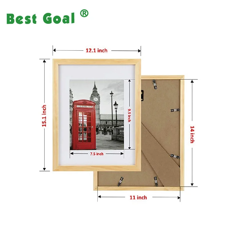 11x14 Picture Photo Frame Solid Wooden Frame Set Of 4 With Mats Buy