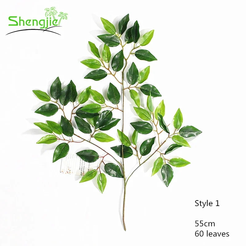 

High simulation real touch plastic ficus leaves evergreen branch for decoration, Green