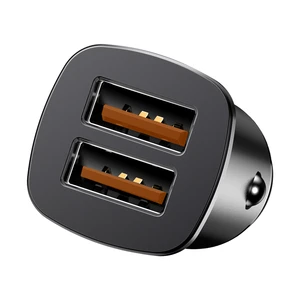 Baseus Square metal A+A 30W Dual USB QC3.0 Quick Car Phone Charger For iPhone