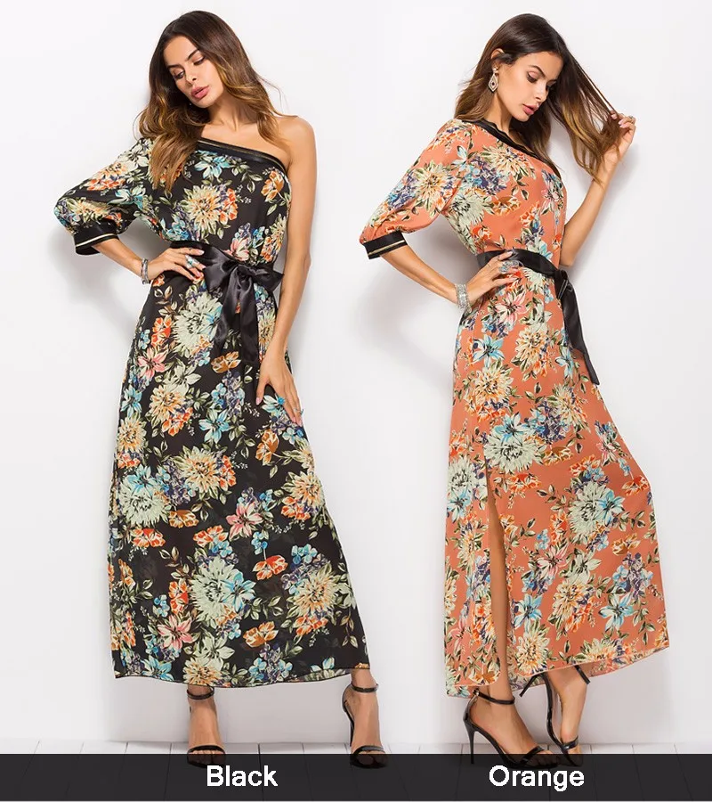 2019 Latest Floral Long Chiffon Plus Size Tall Tube Women ...