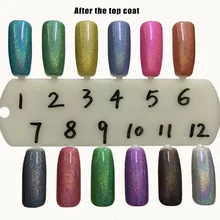 Free shipping Holographic Holo Glitter nail Polish 6pcs Inail Gel Nail polish 15ml 12 colors for