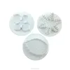 3pcs different shape PP plastic leaf pattern embossing tool set kitchen bisucit press set