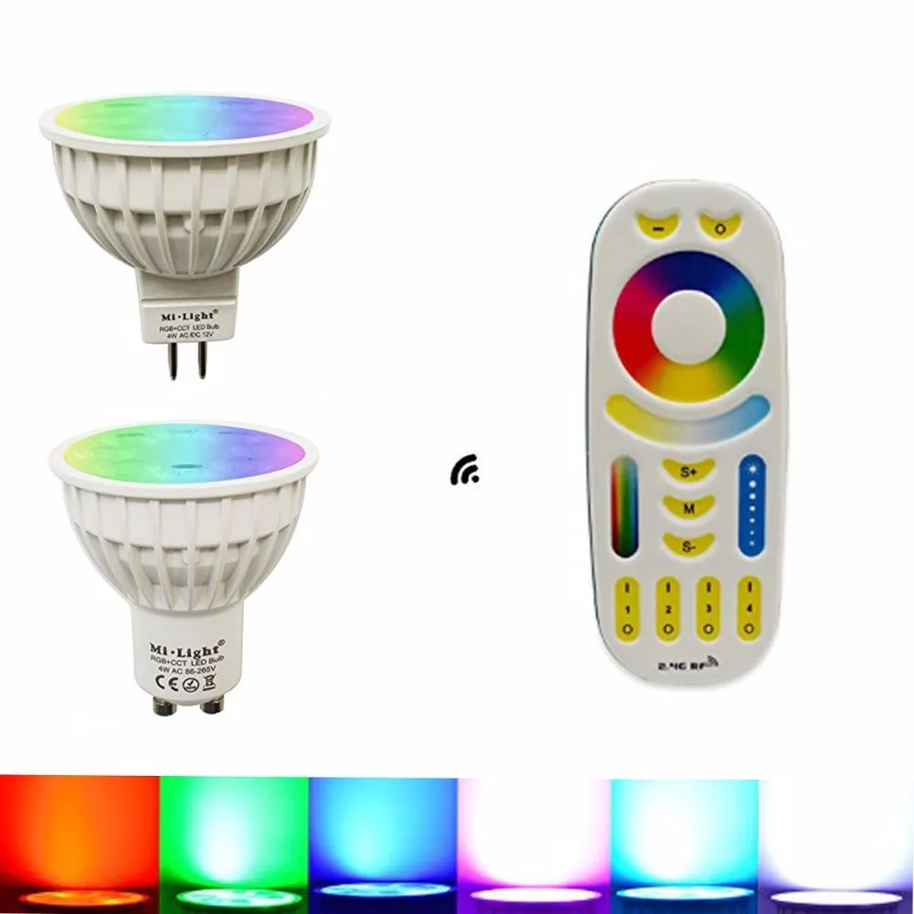 Mi light 2.4G RGB+CCT Touch Remote Controller 4-zone Group Control for Milight RGBWW Led Bulb Downlight