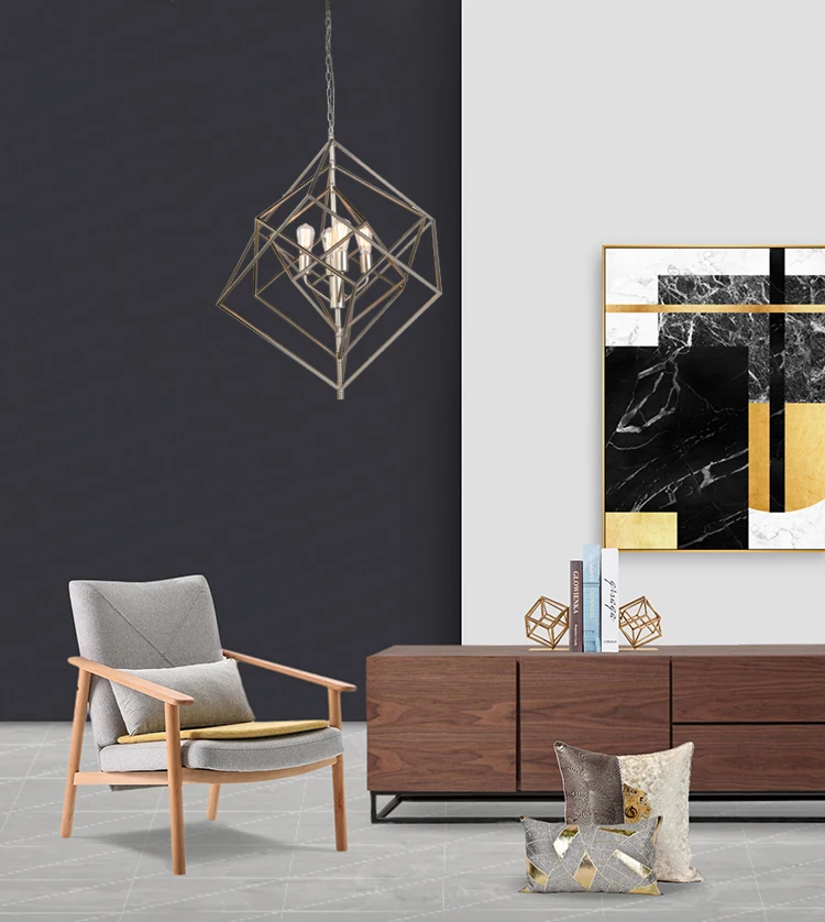 Modern iron art chandelier Italian gold pendant lighting for dining room