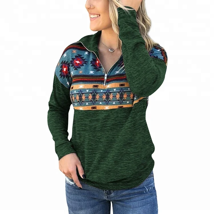 

Wholesale Women Floral Prinedr Half zip serape jacket, As picture