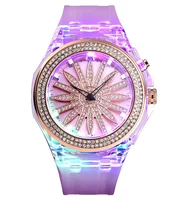 

SKMEI 1536 beautiful LED backlight rotating watch water resistant feature women watches