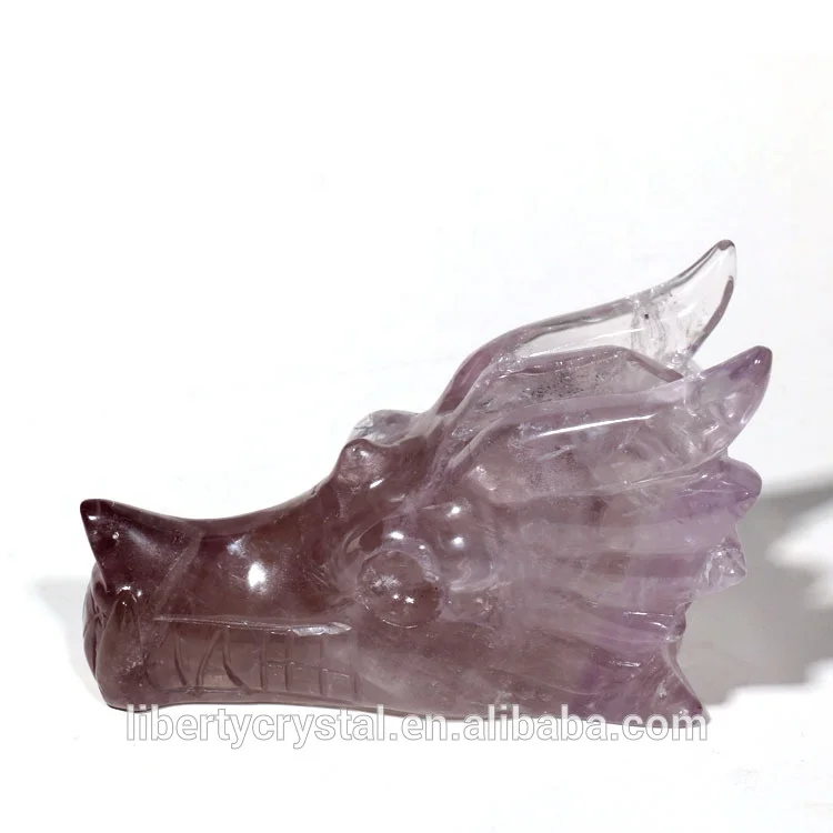 
Natural Amethyst Dragon Skulls Hand Carved Healing Figurine 