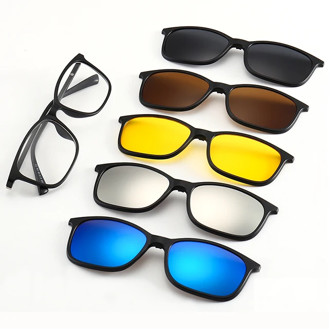 

DLC2264 PC New Oculos Driving Lentes De Sol Sonnenbrille 5in1 magnetic sunglasses