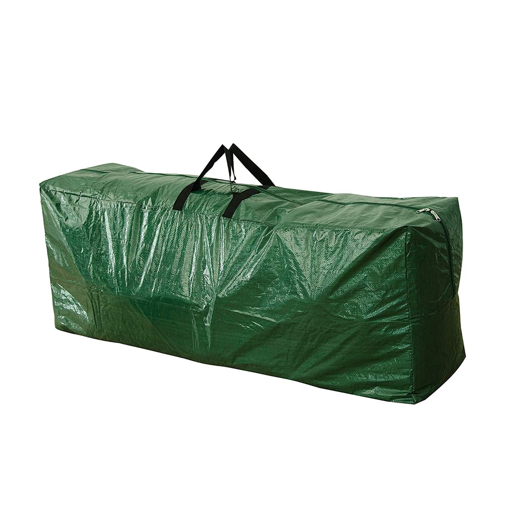 

100% PE material christmas tree storage bag with zipper, Green/red