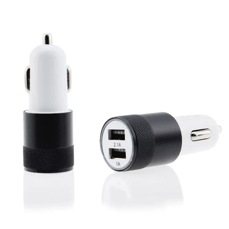 Aluminum Alloy Body Mobile Phone Car Charger Quick Charging Dual USB Charger For Smartphone