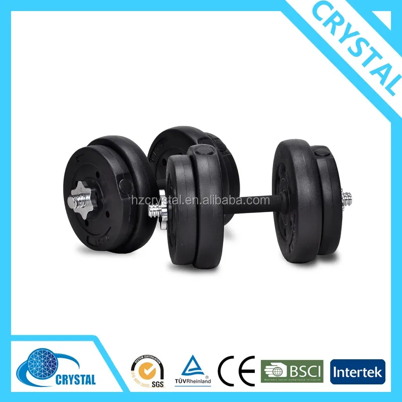 Sj223 Best Price Plastic Covered Concrete Barbell Weight Plates For