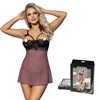 High Quality Mature Ladies Sexy Sheer Lace Lingerie Nighty America