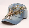 jean Hat women point drill pearl cowboy hat baseball cap jeans denim baseball adjustable hat