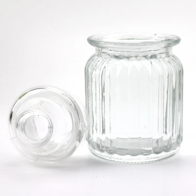 Children Glass Candy Jar 300ml 650ml 1000ml Pleated Rubber Seal Vacuum
