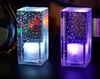 Battery operated color changing led lights aluminium metal base crystal bubble led table lamp