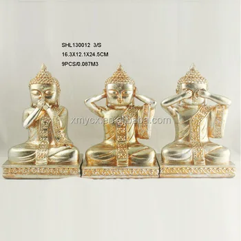 Set Of 3 Resin Buddha See No Evil Hear Speak Set Of 3 Resin Buddha See No Evil Hear