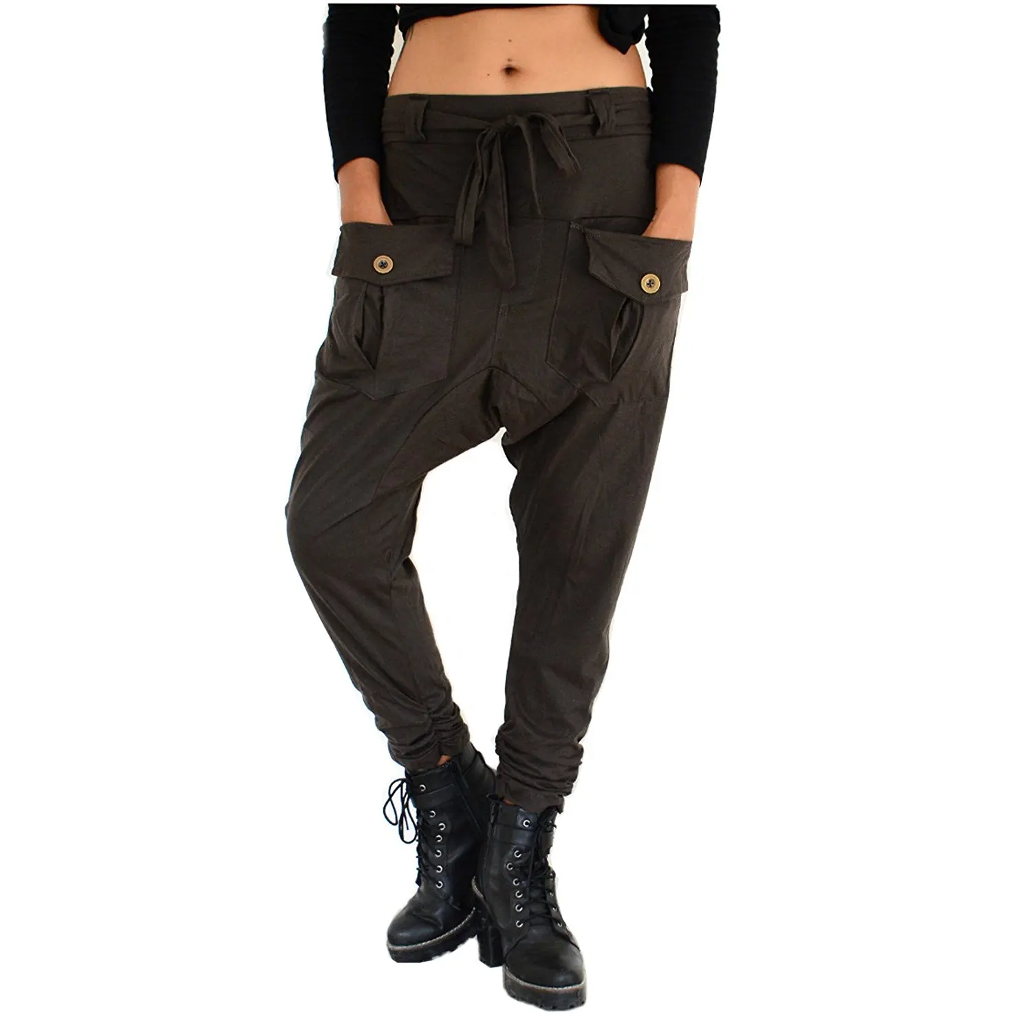 Jmwss QD Womens Plus-Size Breathable Cotton Linen Long Bib Pants