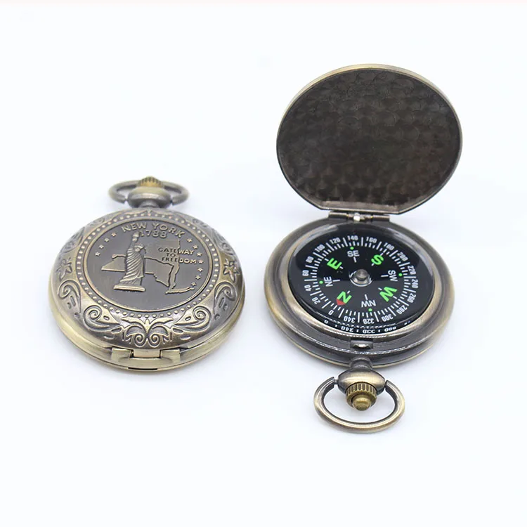 Luxury Antique Pocket Compass Multi-functional Army Stainless Steel Geological Compass