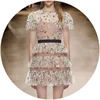 A2199 Migo 2019 New Style Short Sleeve Mesh Sequins Elegant Mini Evening Dress For Women Party Wear