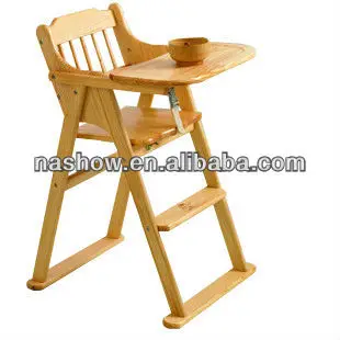 folding wooden high chair