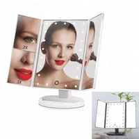 

Trifold Smart Vanity Mirror With Lights makeup 2019 new model Led light make up mirror