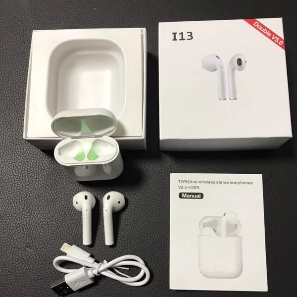 

2019 Touch control i13 TWS 1:1 Wireless BT 5.0 3D Super Bass Earphone For All Smart Phone, White