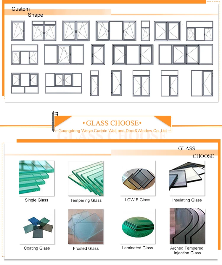 Custom designs commercial aluminum alloy single glass sliding doors and window