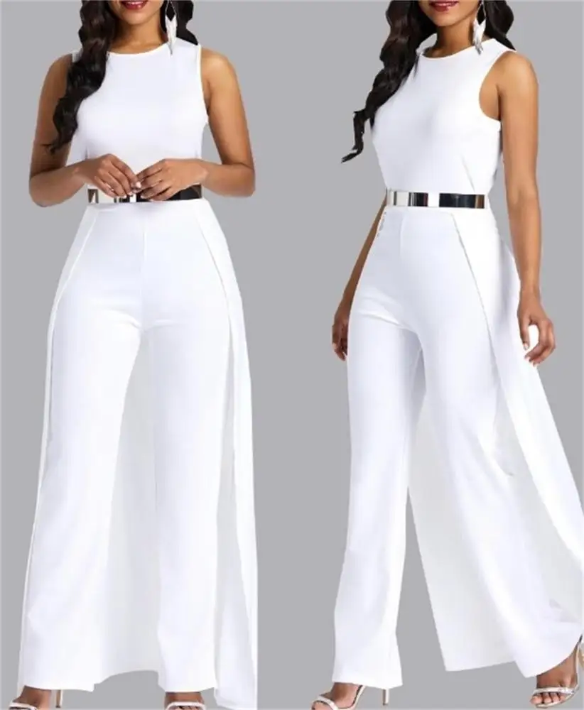 

Magicmk 2019 casual fashion Women clothing wide leg sleeveless lace Jumpsuit Rompers, N/a