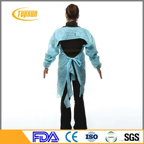 Details about   10x DISPOSABLE GOWN APRON PROTECTIVE COVERING PAINTER SANITATION LONG SLEEVE NEW 